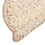 vidaXL Tapis d'escalier 10 pièces 56 x 17 x 3 cm Crème Demi-rond