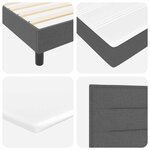 vidaXL Lit à ressorts avec matelas Gris foncé 180 x 200 cm tissu