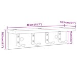 vidaXL Porte-manteau mural Sonoma gris 40 x 10.5 x 10.5 cm