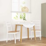 vidaXL Chaises à manger 2 Pièces blanc bois massif caoutchouc