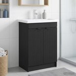 vidaXL Armoire sous évier de salle de bain Noir 56 x 37 5 x 81 cm