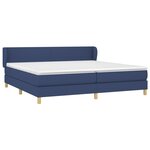 vidaXL Sommier à lattes de lit avec matelas Bleu 200x200 cm Tissu