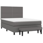 vidaXL Sommier à lattes de lit avec matelas Gris 140x200 cm Similicuir