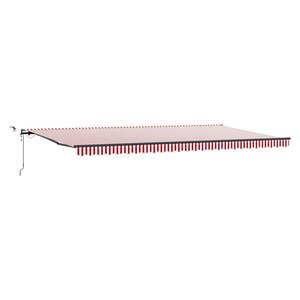 vidaXL Auvent Rétractable avec Rouge et blanc 600 × 300 cm tissu