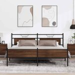 vidaXL Cadre de lit en métal sans matelas chêne marron 193x203 cm
