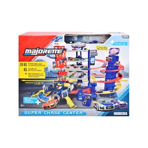 Majorette 8502009000 - Garage Super Chase Center - 6 niveaux de jeu 5 voitures