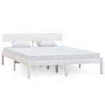 vidaXL Cadre de lit sans matelas blanc bois de pin massif
