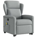 vidaXL Fauteuil inclinable de massage électrique Gris clair Tissu