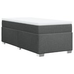 vidaXL Sommier à lattes de lit avec matelas Gris foncé 100x200cm Tissu
