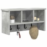 vidaXL Porte-manteau mural avec étagère Gris béton 50 x 16 x 26 cm