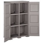 vidaXL Armoire en plastique 79x43x125 cm Design de bois Gris