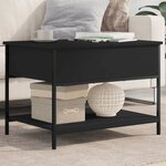 vidaXL Table basse noir 70x50x50 cm bois d'ingénierie et métal