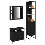 vidaXL Ensemble de mobilier de salle de bain 3 Pièces Chêne noir