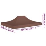 vidaXL Toit de tente de réception 4 5x3 m Marron 270 g/m²