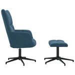 vidaXL Chaise de relaxation avec tabouret Bleu Velours