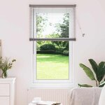 vidaXL Store de Fenêtre avec des rideaux Manuel Argent Aluminium