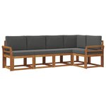 vidaXL Ensemble de canapés d'extérieur 5 pc Naturel et Anthracite