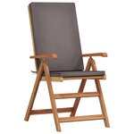 Chaises de jardin inclinables vidaXL avec coussins - 8 pièces en bois de teck massif