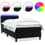 vidaXL Sommier à lattes de lit avec matelas et LED noir 80x220 cm velours