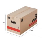 Pack and Move - Lot 50 Cartons Déménagement Premium - 60 X 25 X 25 Cm - Extrême Résistance 25 KG - Réutilisables - Double Épaisseur - Poignées Renforcées - 3 Adhésifs Offerts