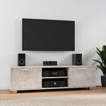 vidaXL Meuble TV Gris béton 140x40 5x35 cm Bois d'ingénierie