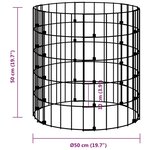 vidaXL Poteau à gabion circulaire Acier galvanisé Ø50x50 cm