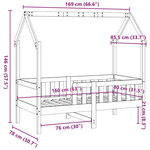vidaXL Cadre de lit d'enfants forme de maison sans matelas pin