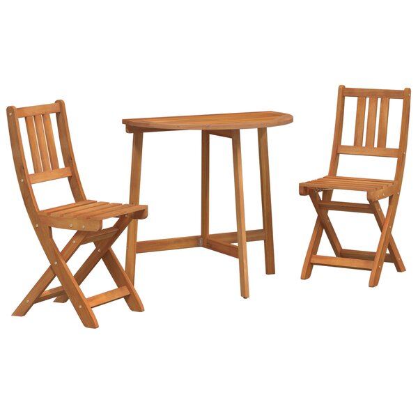 vidaXL Ensemble de Bistro de Jardin Pliant 3 Pièces en Bois Acacia de
