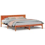 vidaXL Cadre de lit Marron 200 x 200 cm Bois de pin massif