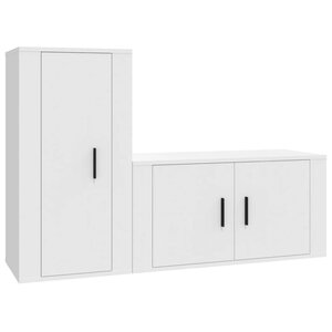 vidaXL Ensemble de meubles TV 2 Pièces Blanc Bois d'ingénierie