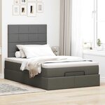 vidaXL Cadre de lit ottoman avec matelas gris foncé 120x200cm tissu