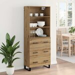 vidaXL Haut Armoire avec tiroir Chêne artisanal 69 5 x 34 x 180 cm