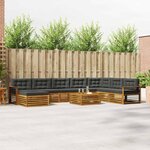 vidaXL Ensemble de canapés d'extérieur 9 Pièces Naturel et Anthracite