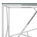 vidaXL Table basse Argenté 55x55x55 cm Acier inoxydable et verre