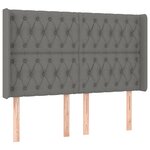 vidaXL Tête de lit avec oreilles Gris foncé 147x16x118/128 cm Tissu