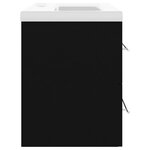 vidaXL Armoire d'évier avec lavabo intégré Noir Aggloméré
