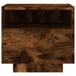 vidaXL Table de chevet avec lumières LED chêne fumé 40x39x37 cm