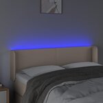 vidaXL Tête de lit à LED Cappuccino 147x16x78/88 cm Similicuir