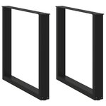 vidaXL Pieds de table à manger en U 2 pièces Noir 80 x (72-73) cm Acier