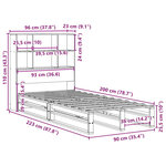 vidaXL Lit bibliothèque sans matelas cire marron 90x200 cm bois massif