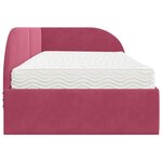 vidaXL Cadre de lit d'angle avec matelas 2 Pièces Rouge Velours