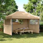 vidaXL Tente de réception pliable escamotable avec 3 parois latérales