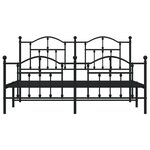 vidaXL Cadre de lit métal sans matelas avec pied de lit noir 160x200cm