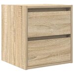 vidaXL Table de chevet murale chêne sonoma 38x34x40 cm