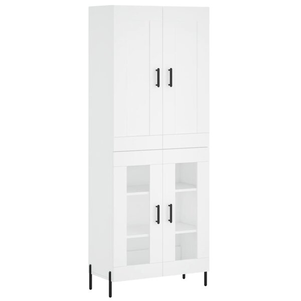 vidaXL Buffet haut Blanc 69 5x34x180 cm Bois d'ingénierie