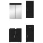 vidaXL Ensemble de mobilier de salle de bain avec tiroir TULUM Noir