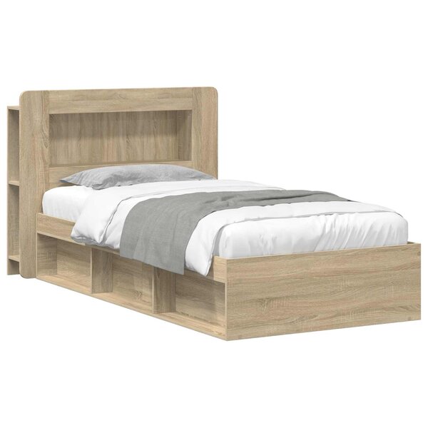 vidaXL Cadre de lit avec rangement Chêne Sonoma 75 x 190 cm