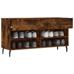 vidaXL Banc à chaussures chêne fumé 102x35x55 cm bois d'ingénierie