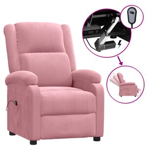 vidaXL Fauteuil inclinable électrique Rose Velours