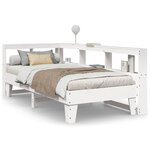 vidaXL Lit bibliothèque sans matelas blanc 75x190cm bois de pin massif